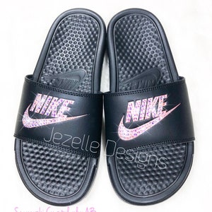 women's nike iridescent slides