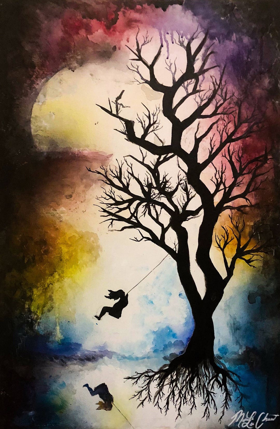 The Swinging Painting Etsy