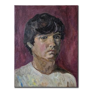 PORTRAIT OF A GIRL Original oil painting on board by a Ukraine artist S.Riepka, Portrait of a woman, Female portrait 16.5x12.9 inch Wall art