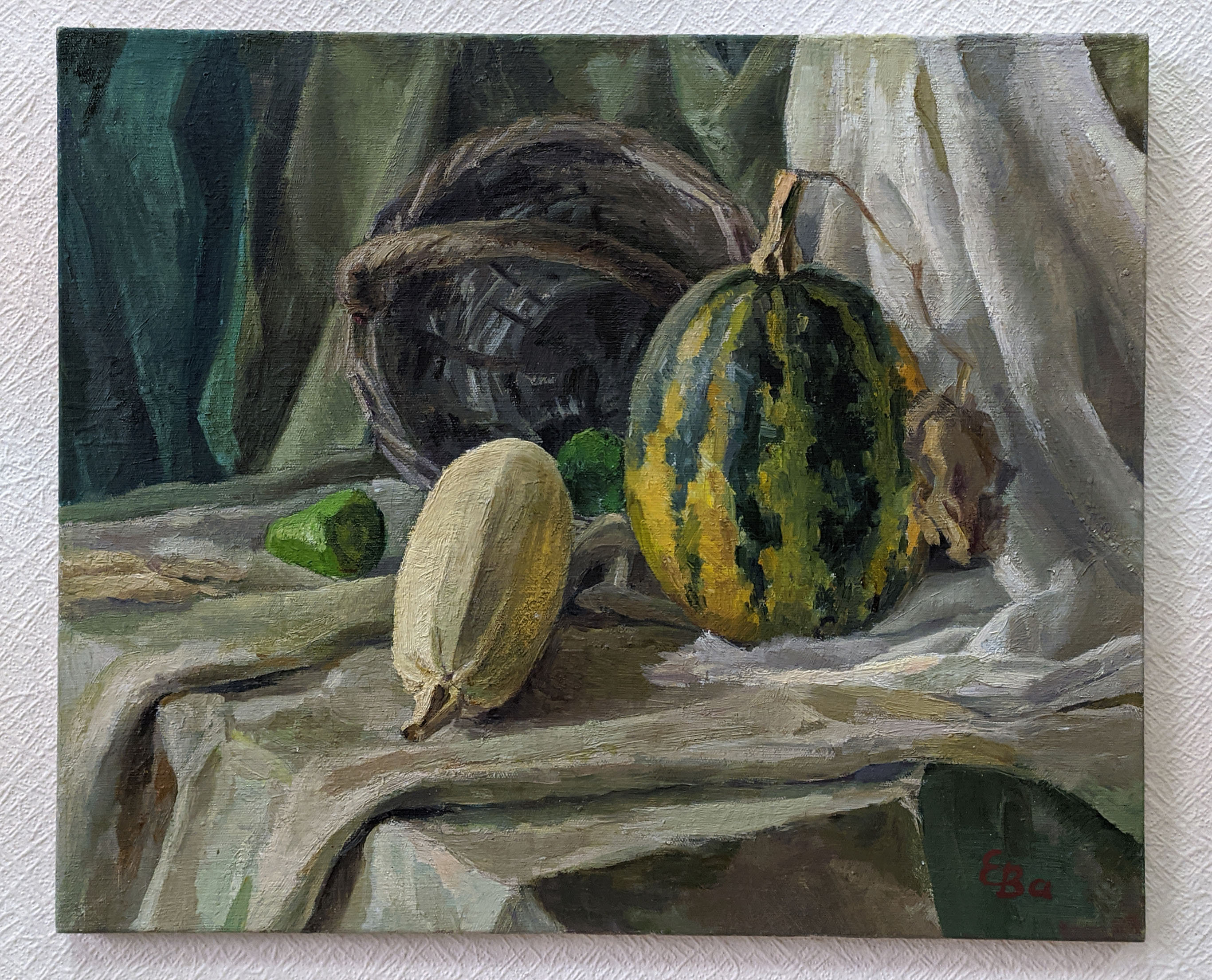 STILL LIFE With VEGETABLES Vintage Original Oil Painting on Canvas by ...