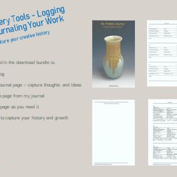 Pottery Log & Sketchbook Pages - Downloadable Printable