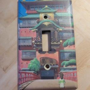 Manga Light Switch Cover | Sprite | Forest | Bath House | Kawaii | Anime