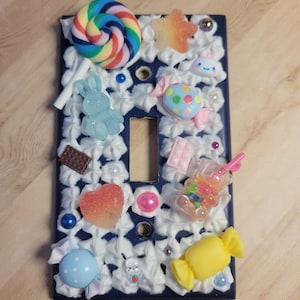 Decoden Light Switch Cover | Kawaii | Navy | Space | Candy | Cute | Galaxy | Dessert