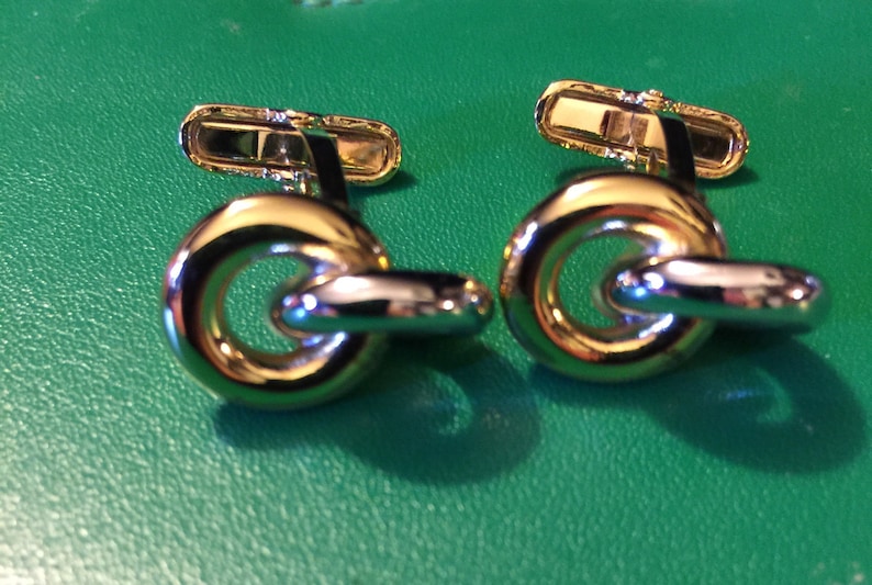 Silver and Gold tone knot Cufflinks