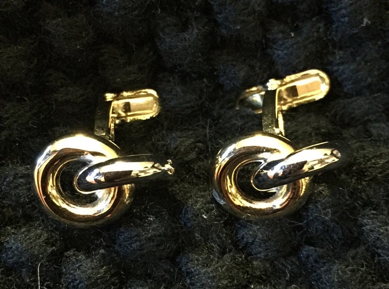 Silver and Gold tone knot Cufflinks