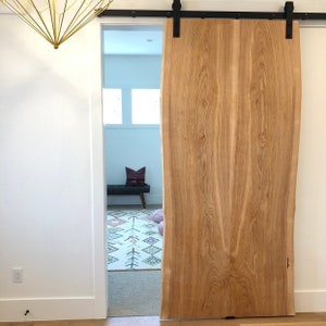 Sliding Barn Door - Live Edge Slab - Ash