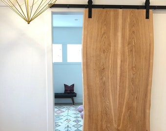 Sliding Barn Door - Live Edge Slab - Ash