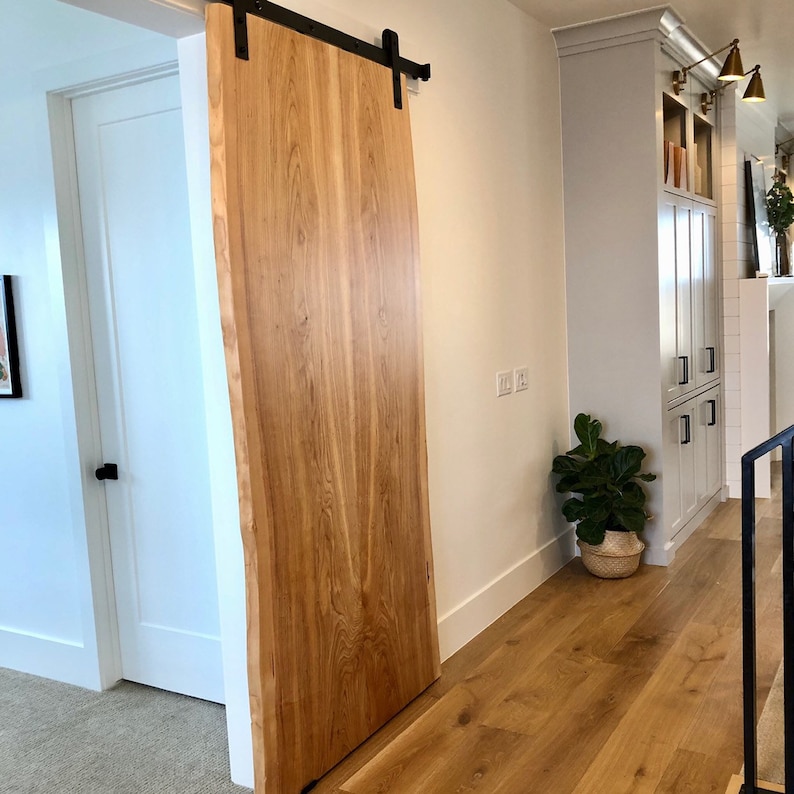 Sliding Barn Doors Live Edge Wood Slabs Ash Etsy