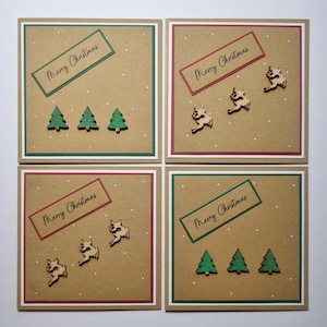 festively handmade christmas cards bundle of 4
