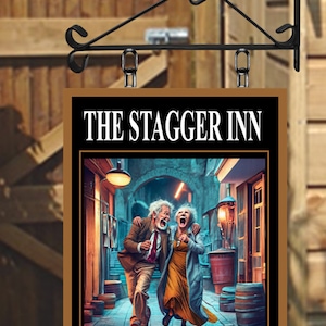 The Stagger Inn 4 Personalised Swinging Custom made Hanging Pub and Bar Sign Various sizes