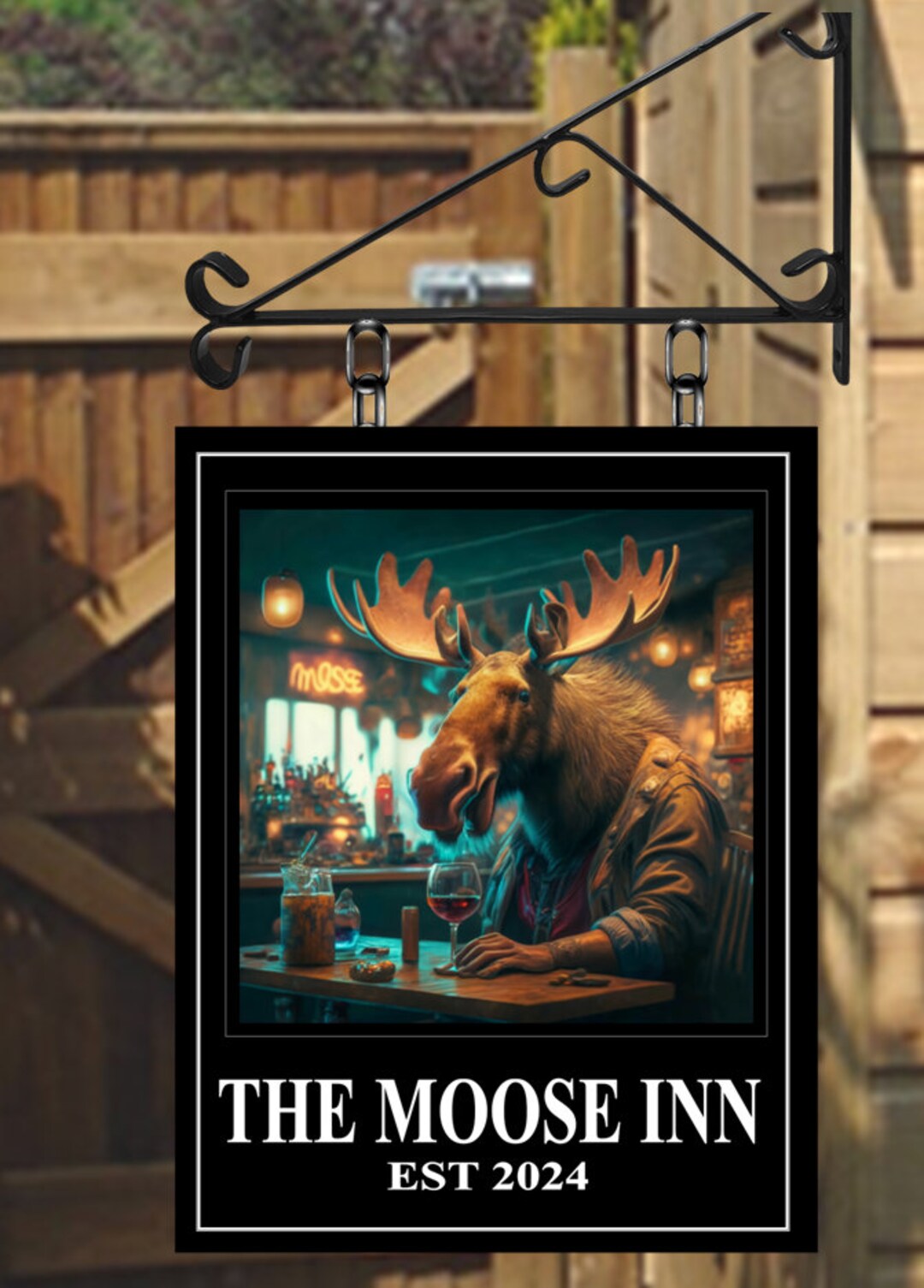 Moose Inn The Moose Inn Personalised Swinging Custom Made Hanging Pub and Bar ...