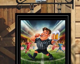 The Final Whistle Personalised Swinging Custom made Hanging Pub and Bar Sign Various sizes
