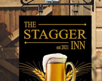 Tankard design Personalised Swinging Custom made Hanging Pub and Bar Sign Various sizes