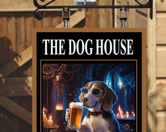 The Beagle Personalised Swinging Custom made Hanging Pub and Bar Sign Various sizes