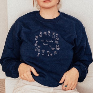 Embroidered my favourite people dog Sweater - unisex jumper - pullover - dog embroidery- dog gift