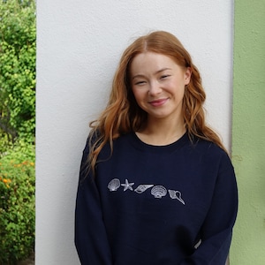 Shell embroidered sweater, Shell Jumper, summer sweater, ocean jumper