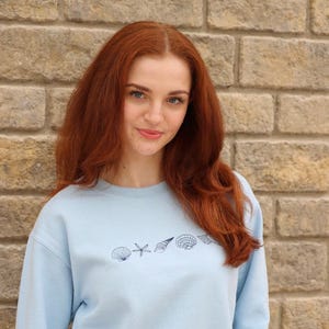 Shell embroidered sweater, Shell Jumper, summer sweater, ocean jumper