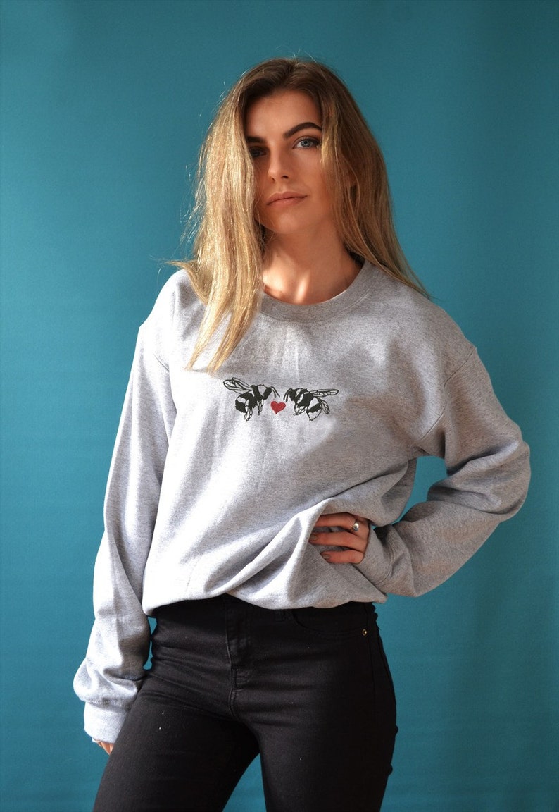 Embroidered 'meant to bee' Valentine sweater image 5