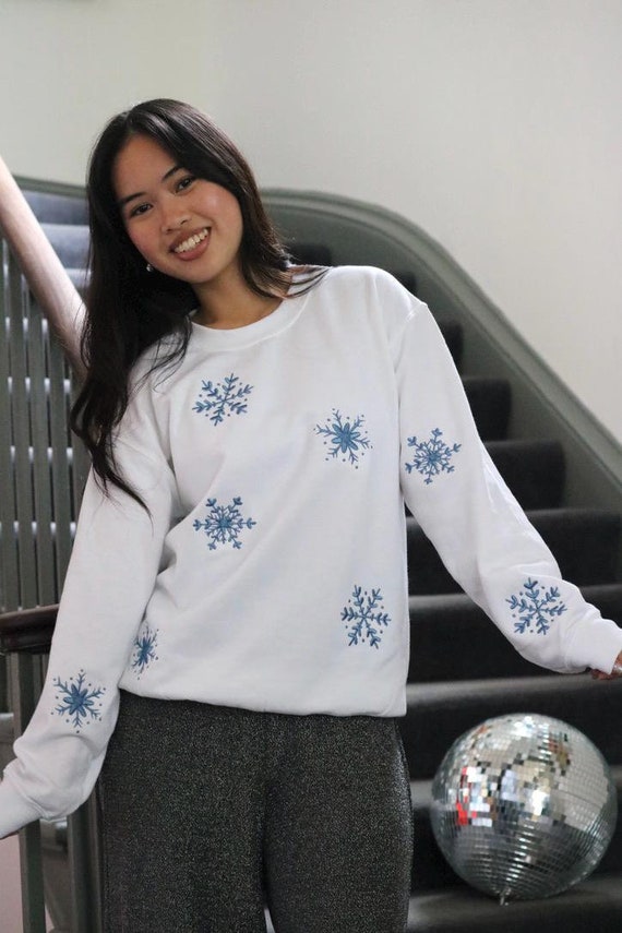 Weihnachtspullover Für Damen, Schneeflocke, Rentier, Herz, Strickpullover, Langärmelig, Rundhalsausschnitt, Weihnachtspullover, Schwarz , S