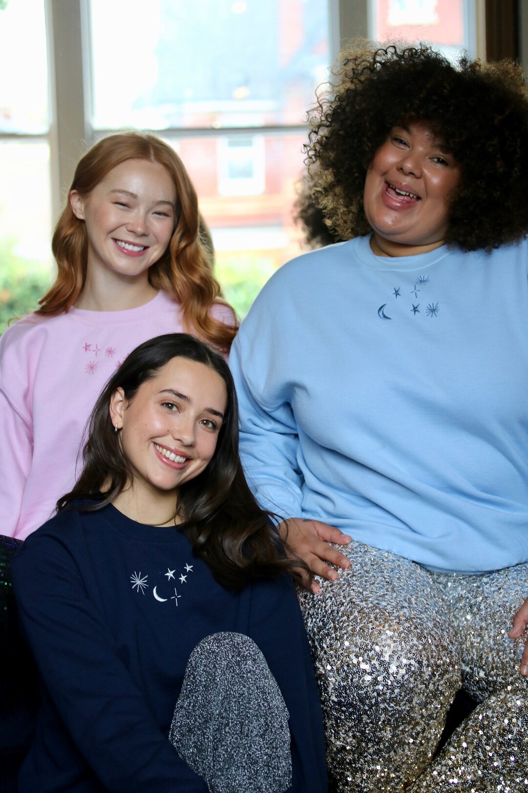 Zodiac Constellation Pattern Print Women Off Shoulder Sweatshirt