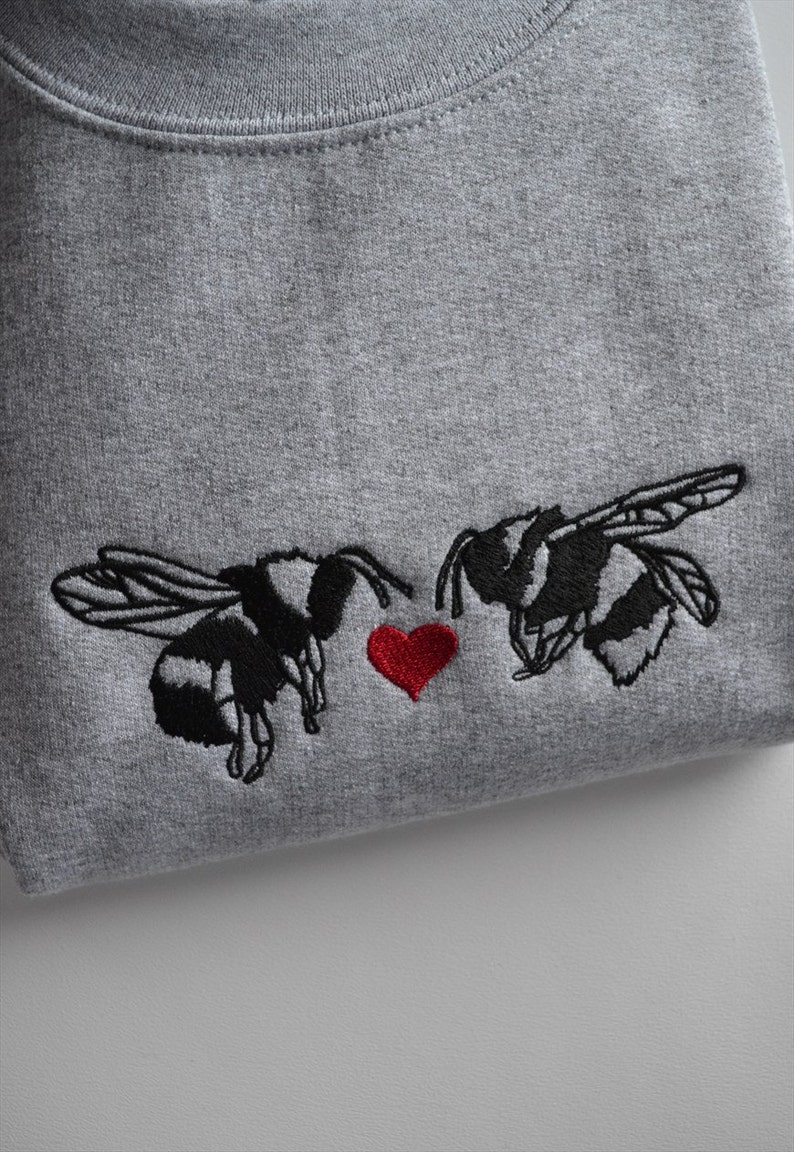 Embroidered 'meant to bee' Valentine sweater image 4