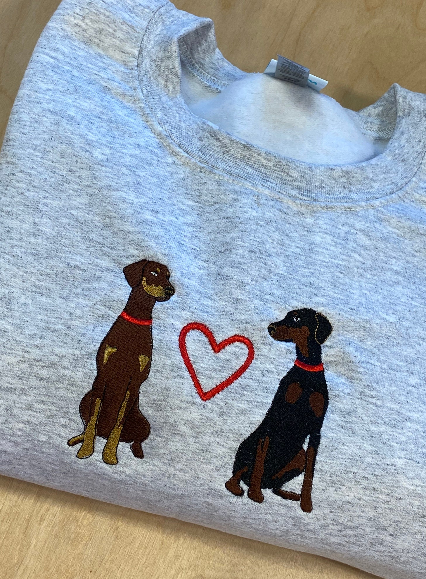 Doberman Embroidered Sweater dog Design dog lover doberman design dog pullover