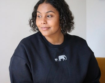 Mini Elephants Sweater - Elephant lover, Elephant Sweater, Elephants, Embroidered elephant Sweater perfect for a gift for you or a loved one