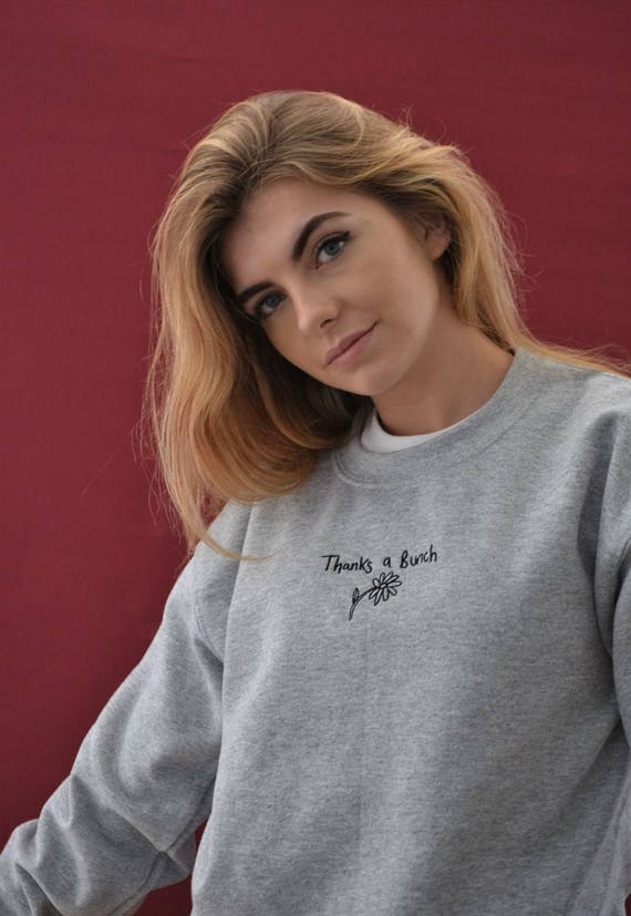 Thanks A Bunch Embroidered Crew Neck Sweatshirt 2024 favors