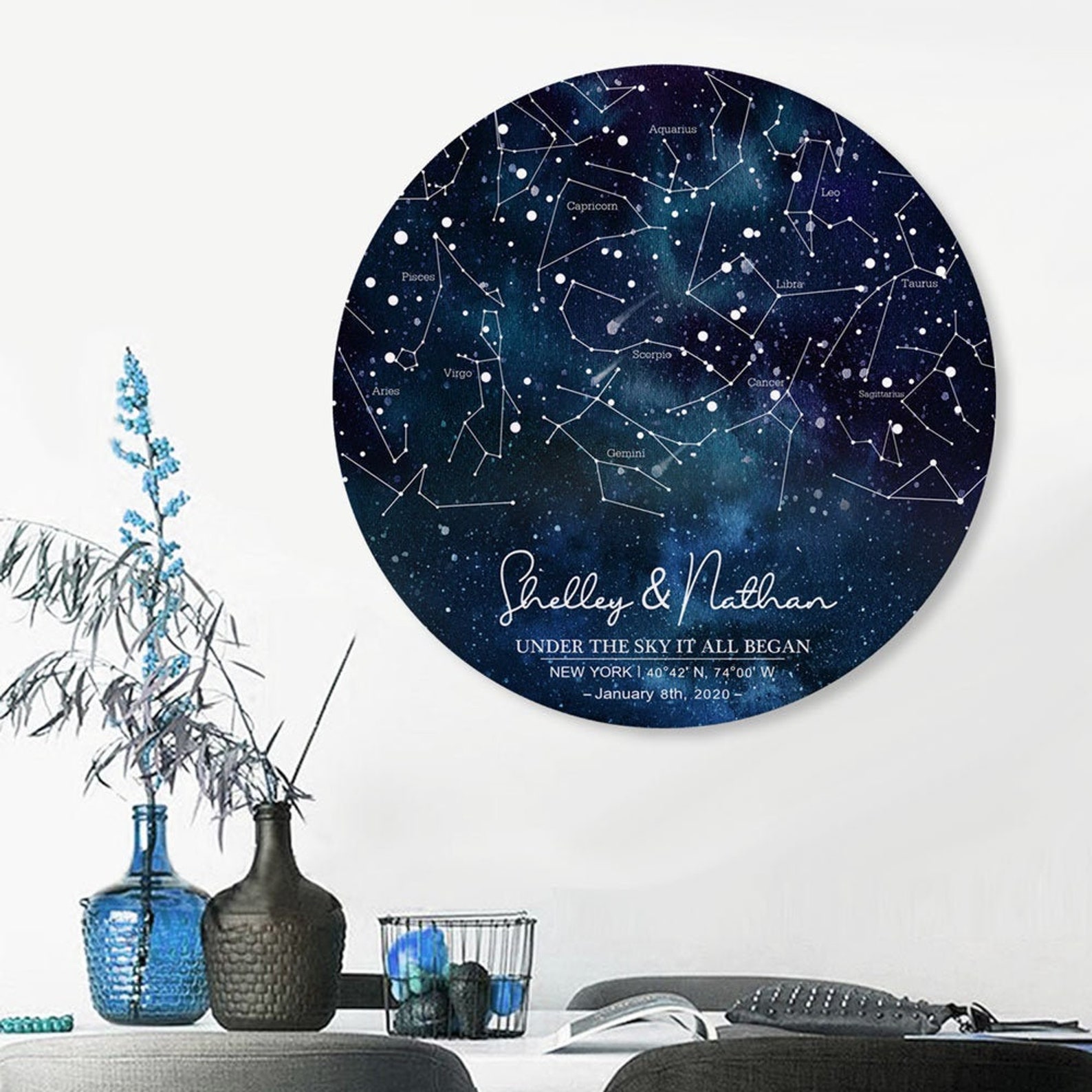 Personalized Constellation Star Map Constellation Map Custom Etsy