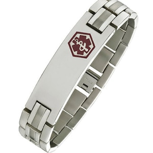 Platinum Medical Bracelet Etsy