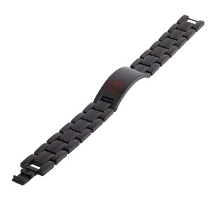 Black Titanium Medical ID Bracelet STB910 image 4