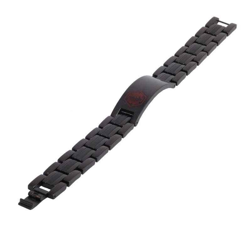 Black Titanium Medical ID Bracelet STB910 image 4