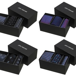 4 Gift Sets of Matching Necktie, Pocket Square, Socks