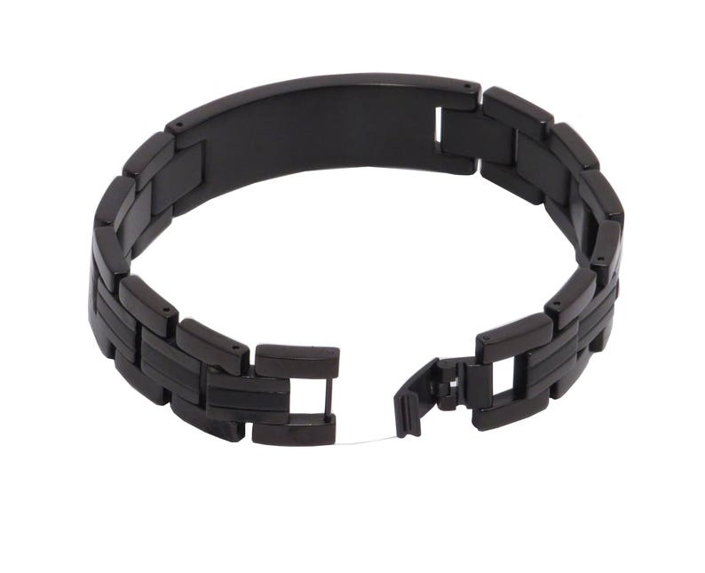 Black Titanium Medical ID Bracelet STB910 image 3