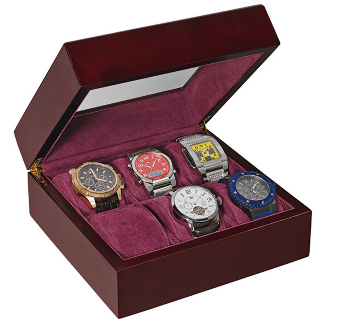 Wooden Watch Collector Box for 6 Watches SWD 106 Etsy Canada