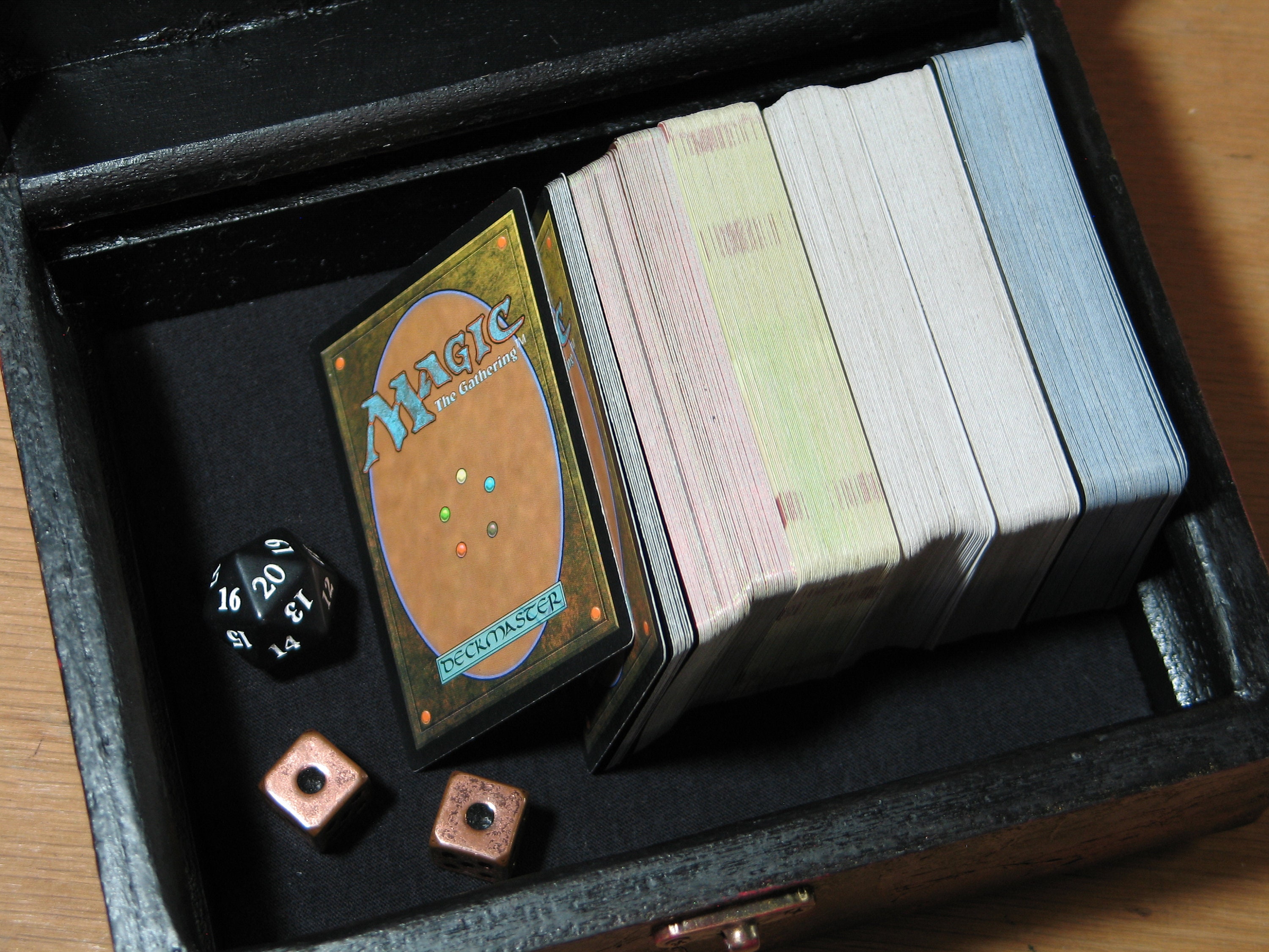 Hecho a mano madera caja de cubierta juego de cartas de | Etsy