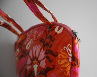 Vintage Wash Bag, Groovy 1960&#39;s Wash Bag, Plastic Wash Bag, Pink & Orange, Psychedelic Print, 1960&#39;s Wash Bag, Groovy Bag
