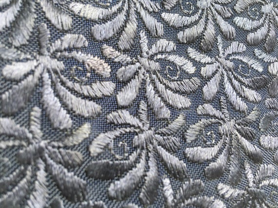 1960s handbag, embroidered handbag, navy handbag,… - image 2