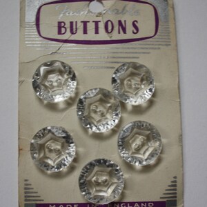 Vintage 1950&#39;s Buttons, 1950s Plastic, Sewing & Dressmaking, Vintage Tool, Sparkle, Flower Buttons, Button Set, Dress Buttons, Haberdashery
