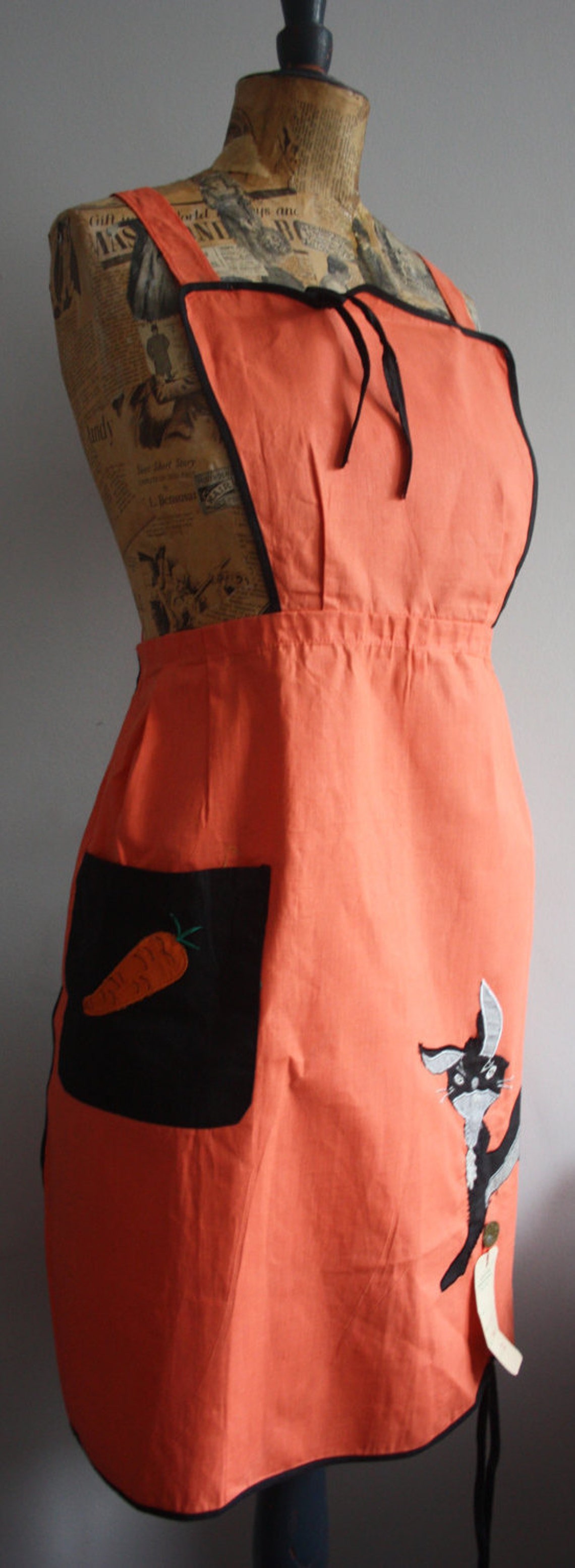 Vintage Novelty Apron, 1940's Apron, Deadstock Apron, Spanish 1940s