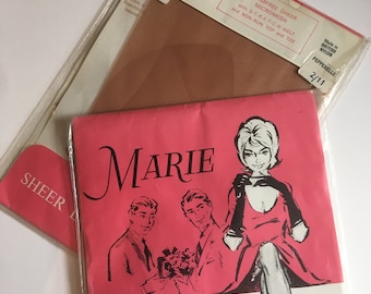 Vintage Stockings, 1960s Stockings, Marie Stockings, Seam Free Stockings, Mod, 1960s, Original, Unworn, Stockings Luxury Nylons, 60s Nylons