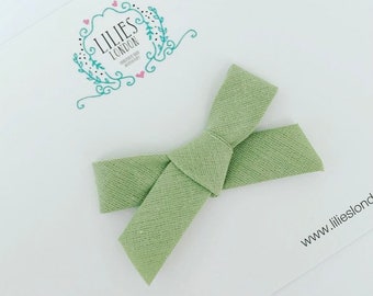 Sage green hair bow