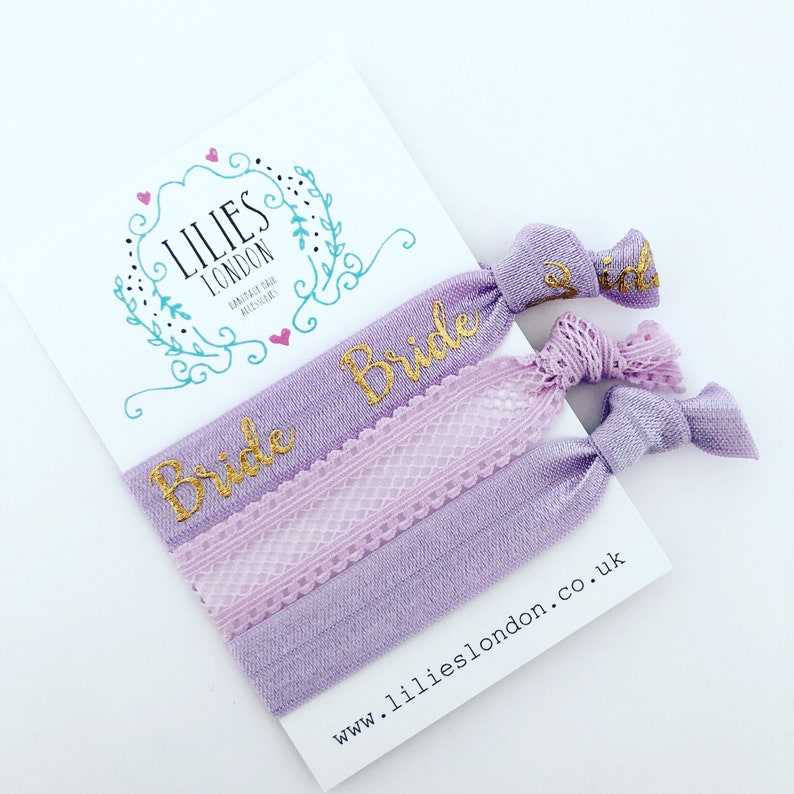 Lilac Bride Hair Tie Purple Hairbands Wedding Gift Idea Etsy