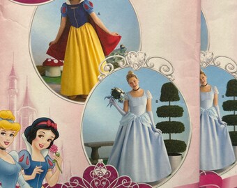 Disney Princess Snow White Cinderella  Simplicity 2813 Adult Patterns Size 6-12 or 14-22