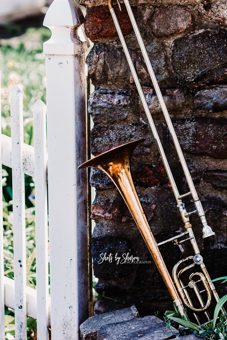 Trombone decor print / music wall art / trombone art / gift Etsy