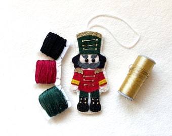 Christmas Nutcracker Felt Sewing Ornament Pattern, DIY Felt Pattern, Easy Digital Download PDF Pattern, Cute Christmas Ornament Craft