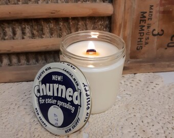Vintage Jar with Lid, Unique Candle Gift, Vintage SKIPPY Peanut Butter Jar Soy Candle