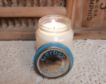 Vintage Jar with Lid, Vintage Baby Food Jar Candle, Soy Candle, Gerber