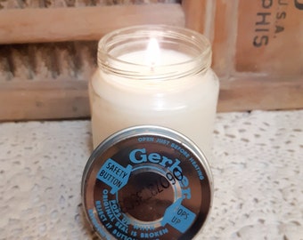 Vintage Jar with Lid, Vintage Baby Food Jar Candle, Soy Candle, Gerber