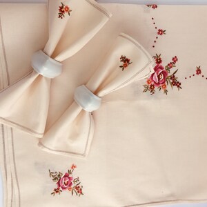 Broderie Crewel Vintage - Tulipes Fleuries - Années 70 - 19 X 25 Cm